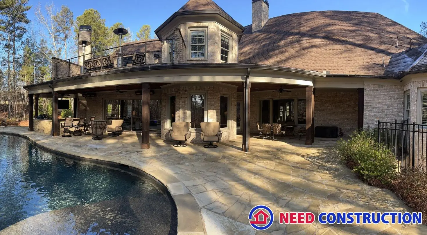 Custom deck with outdoor living area built in North Atlanta
